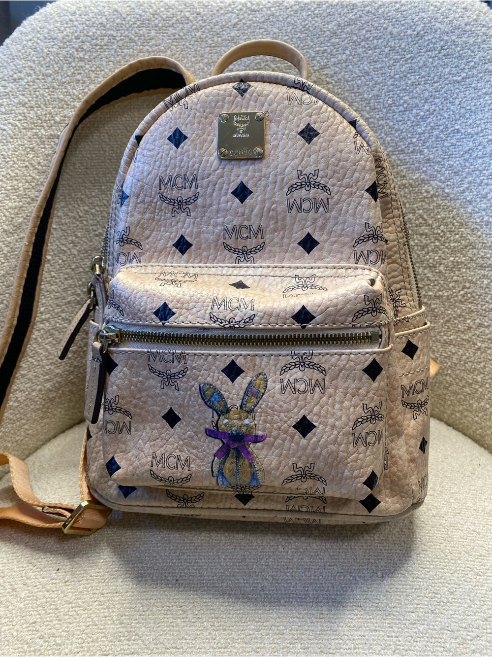 🛍️MCM Authentic Limited Edition Visetos Stark Rabbit Backpack Vintage 2017 - Picture 2 of 12